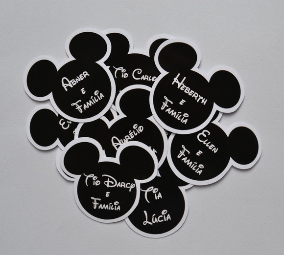 Tag Mickey com Nome dos Convidados
