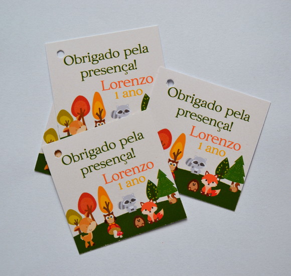 Tag lembrancinha Bosque - 20unidades
