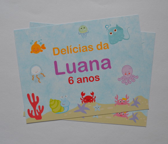 Adesivo para Marmitinha Fundo do Mar