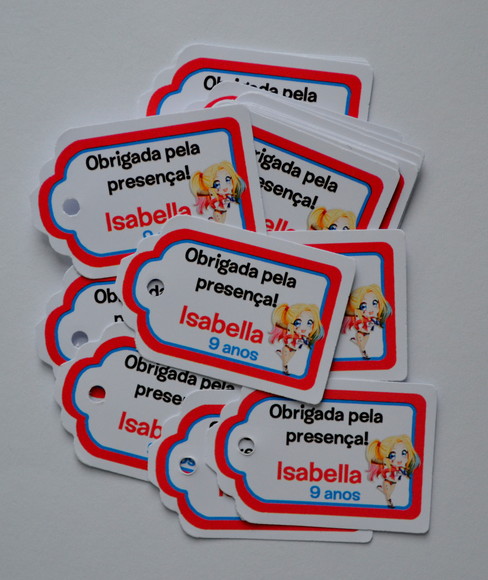 Tag lembrancinha Arlequina - 20 unidades
