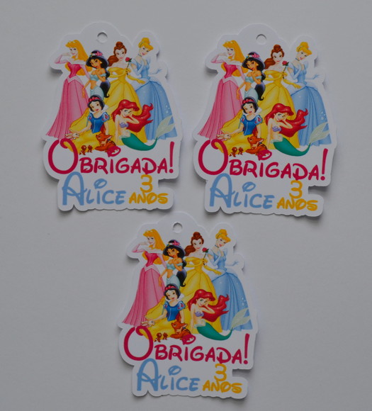 Tag lembrancinha Princesas - 20 unidades - Imagem 2