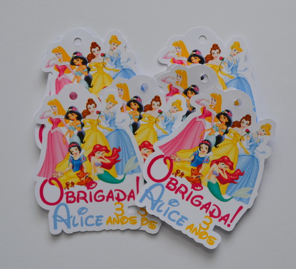 Tag lembrancinha Princesas - 20 unidades - Imagem 3