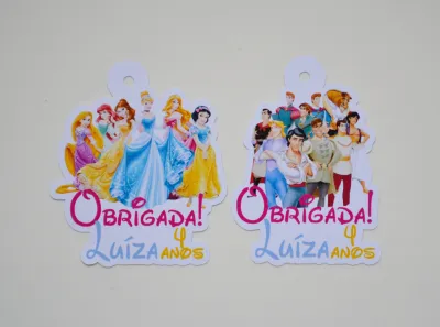 Tag lembrancinha Princesas - 20 unidades