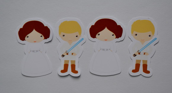 Apliques Leia e Luke Star Wars