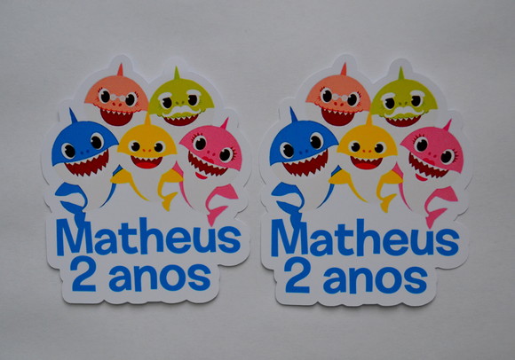 Aplique Tubete Baby Shark - 20 unidades