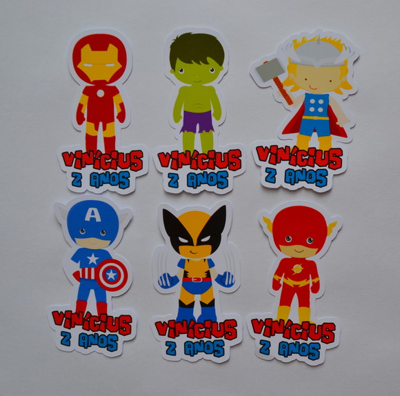 Aplique Tubete Vingadores - 20 unidades