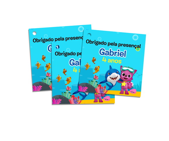 Tag lembrancinha Baby Shark - 20 unidades - Imagem 2