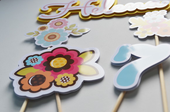 Topo de Bolo Flores - Imagem 3