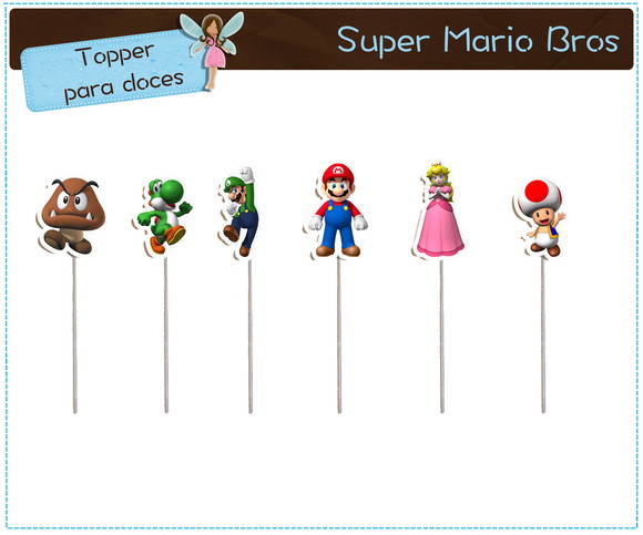 Topper de Doces Super Mario Bros