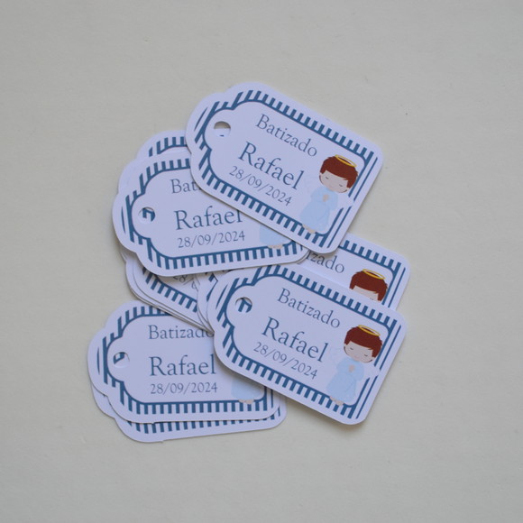 Tag lembrancinha Batizado - 20 unidades