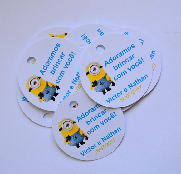 Tag lembrancinha Minions - 20 unidades