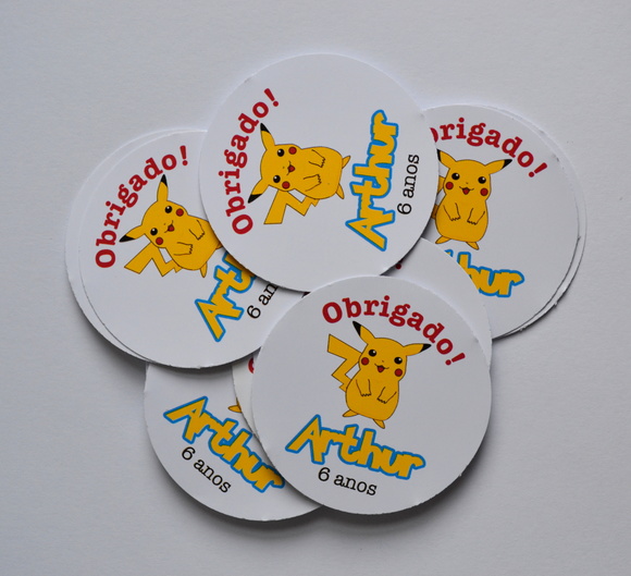 Tag Lembrancinha Pokémon - 20 unidades