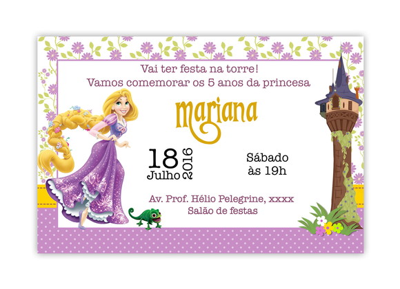 Convite Digital Rapunzel