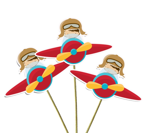 Palitões Decorativos Aviador - 10 Unidades