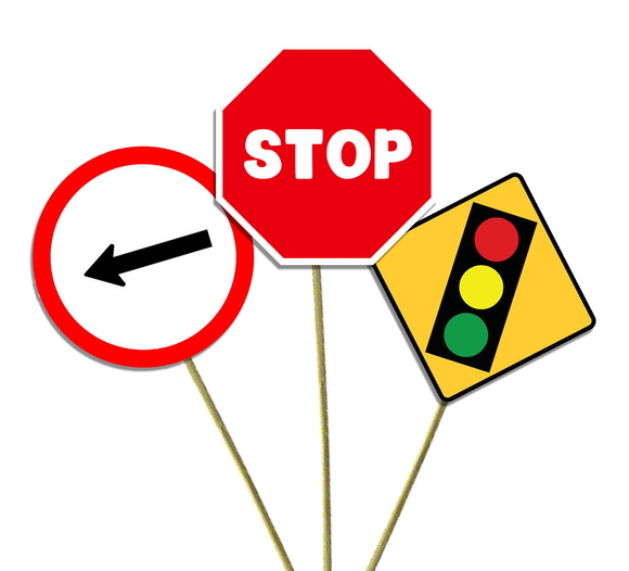 Palitões Decorativos Placas de Trânsito - 10 Unidades