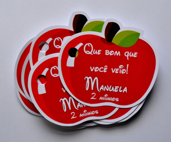 Tag Lembrancinha Maçã (branca de Neve)