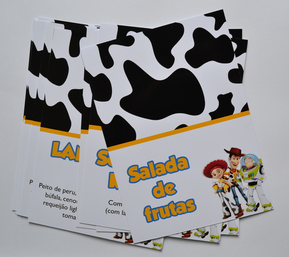 Plaquinhas de Comidinhas Toy Story