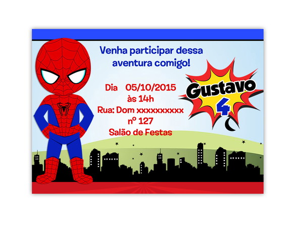 Convite Digital Homem Aranha