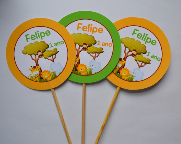 Palito Decorativo Safari - 10 Unidades