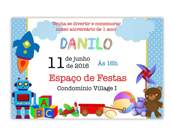 Convite Digital Brinquedos