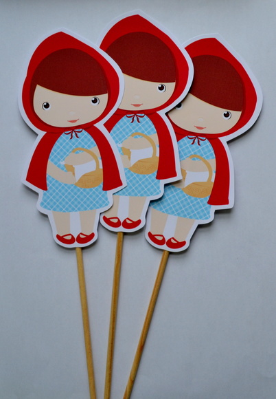 Palitões Decorativos Chapeuzinho Vermelho - 10 Unidades - Imagem 3