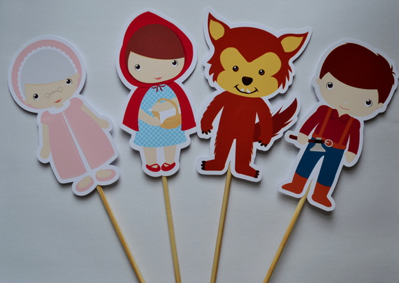 Palitões Decorativos Chapeuzinho Vermelho - 10 Unidades - Imagem 4