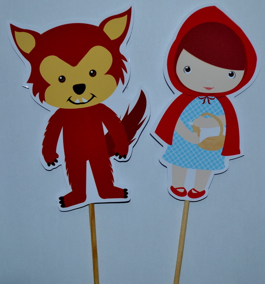Palitões Decorativos Chapeuzinho Vermelho - 10 Unidades