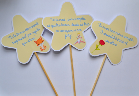 Palitões Decorativos Pequeno Príncipe - 10 Unidades