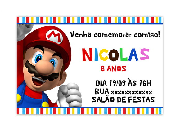 Convite Digital Super Mario Bros