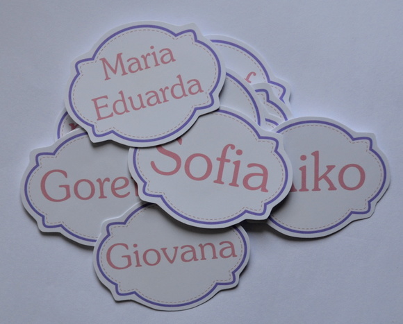 Tag lembrancinha com Nome dos Convidados