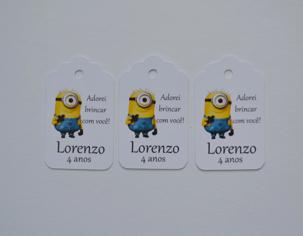 Tag lembrancinha Minions - 20 unidades - Imagem 2