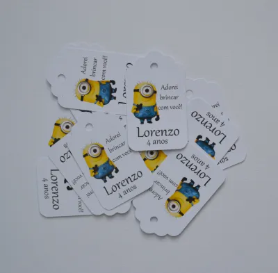 Tag lembrancinha Minions - 20 unidades