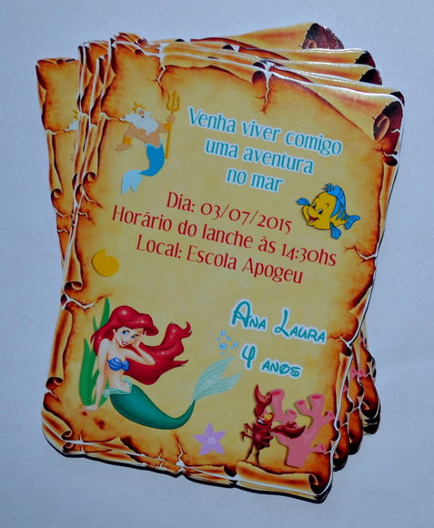 Convite Pergaminho Ariel