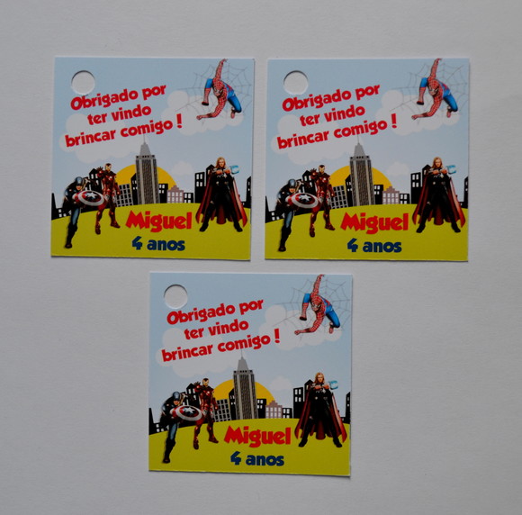 Tag lembrancinha Super Heróis - 20 unidades - Imagem 2