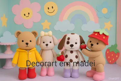 Bobbie Goods Bonecos Decoração festa em Feltro