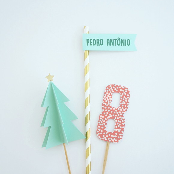 Topo de Bolo Natal - Aniversário ou Mesversário - Imagem 3