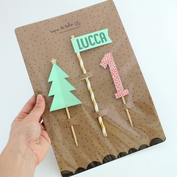 Topo de Bolo Natal - Aniversário ou Mesversário - Imagem 2