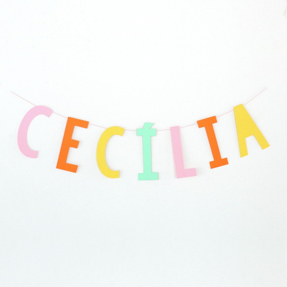 Letreiro de Papel Colorido - até 10 Letras