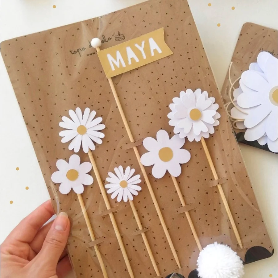 Topo de Bolo Margaridas Boho - Imagem 2