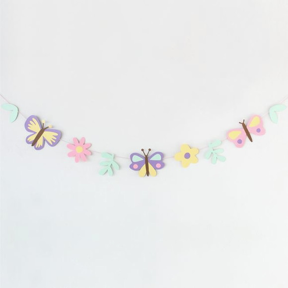 Varal Decorativo - Flores e Borboletas
