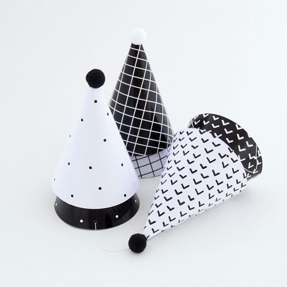 Chapeuzinho de Festa - Preto e Branco