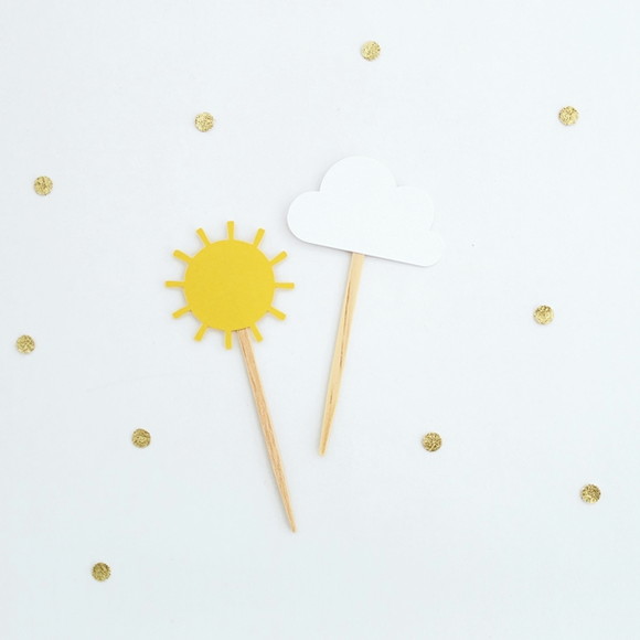 Toppers Sol e Nuvem (12 Un)