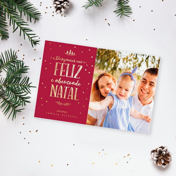 Cartão de Natal Digital com Foto