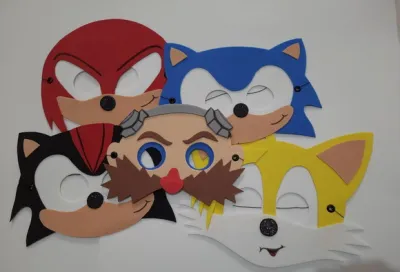 Máscaras Sonic em eva