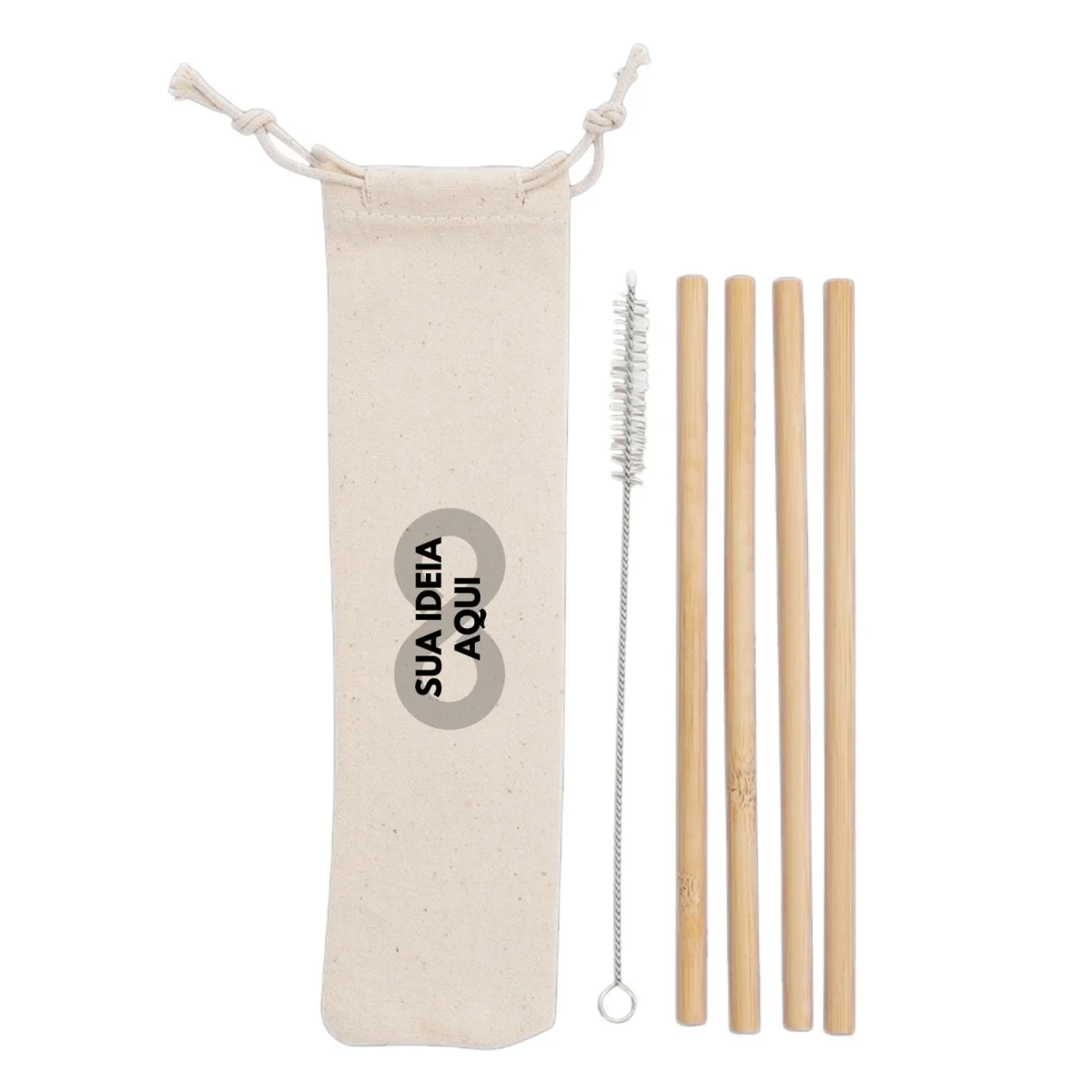 30 Kit Canudos de bambu Personalizado Brinde atacado