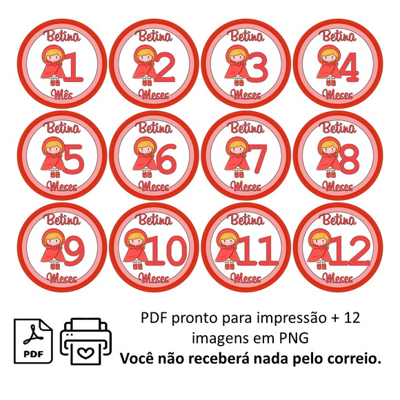 Mêsversário Chapéuzinho Arquivo Digital - Imagem 4