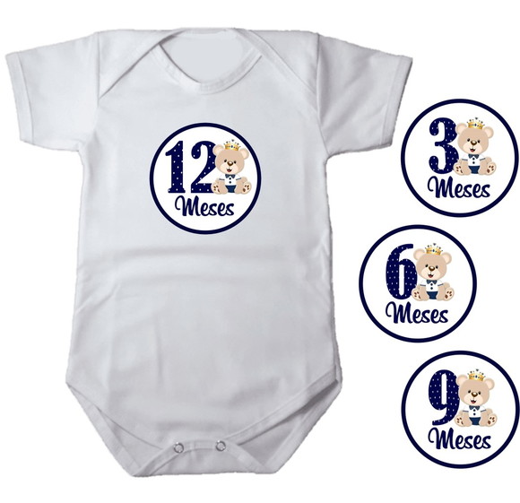 Kit de Adesivo Mêsversário Ursinho Príncipe
