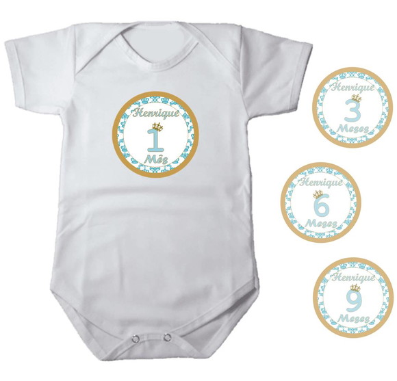 Kit de Adesivo Mêsversário Coroa Principe Nomes