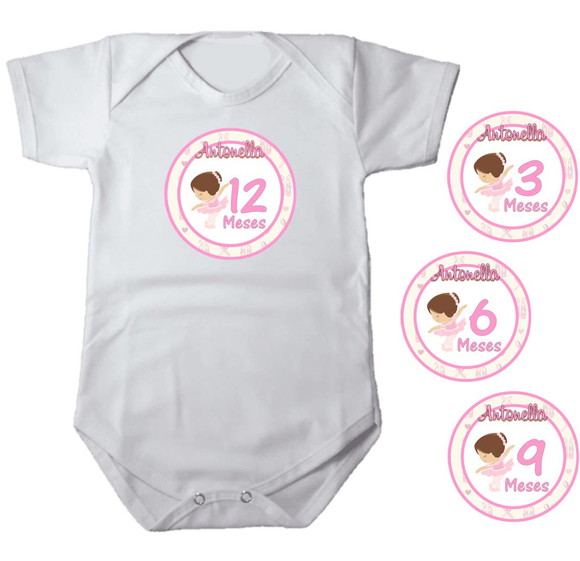 Kit de Adesivo para Body Mêsversário Bailarina