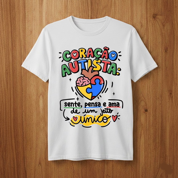 Camiseta Coração Autista Tea Conscientização - Imagem 3
